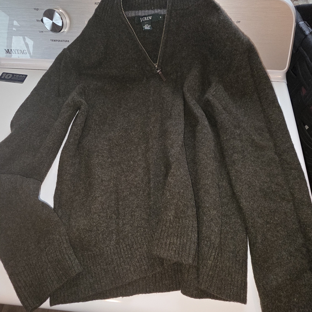 J. Crew Olive Green Half-Zip Sweater